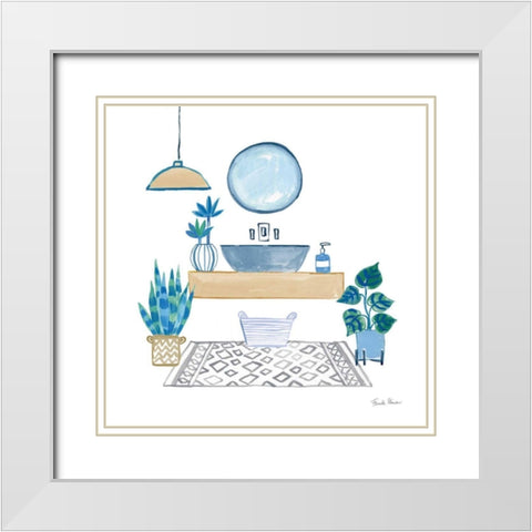 Relax I Tan White Modern Wood Framed Art Print with Double Matting by Zaman, Farida