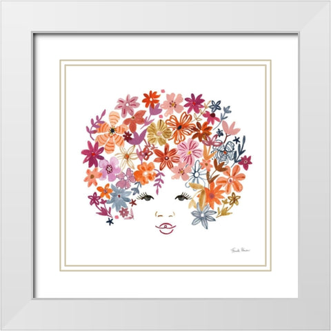 Floral Beauties I White Modern Wood Framed Art Print with Double Matting by Zaman, Farida