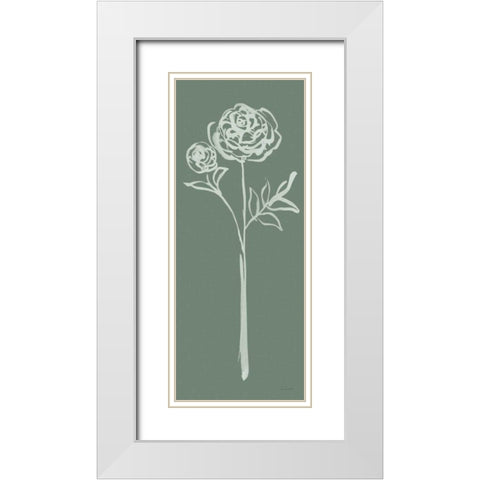 Floral Line I Green White Modern Wood Framed Art Print with Double Matting by Schlabach, Sue