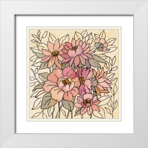 Spring Lace Floral II White Modern Wood Framed Art Print with Double Matting by Vassileva, Silvia