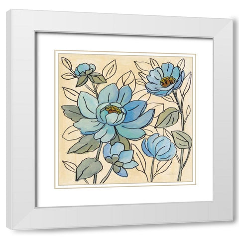 Spring Lace Floral IV White Modern Wood Framed Art Print with Double Matting by Vassileva, Silvia