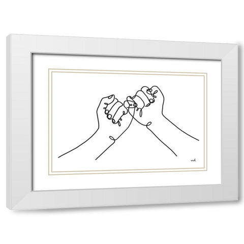 Happy Hands III White Modern Wood Framed Art Print with Double Matting by Hershey, Moira