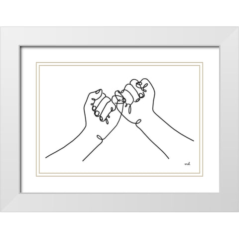 Happy Hands III White Modern Wood Framed Art Print with Double Matting by Hershey, Moira