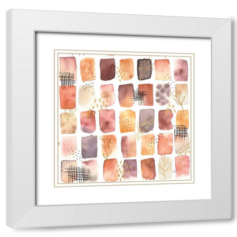 Desert Blooms Pattern XIIA White Modern Wood Framed Art Print with Double Matting by Marshall, Laura