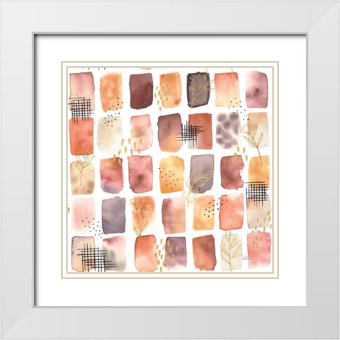 Desert Blooms Pattern XIIA White Modern Wood Framed Art Print with Double Matting by Marshall, Laura