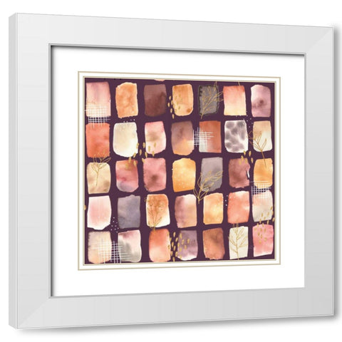 Desert Blooms Pattern XIIB White Modern Wood Framed Art Print with Double Matting by Marshall, Laura