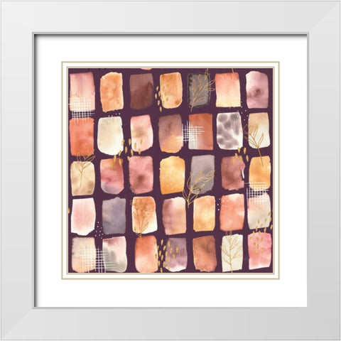 Desert Blooms Pattern XIIB White Modern Wood Framed Art Print with Double Matting by Marshall, Laura