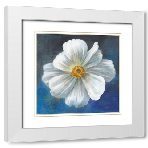 Boldest Bloom I White Modern Wood Framed Art Print with Double Matting by Nai, Danhui