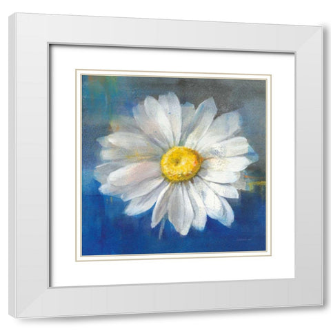 Boldest Bloom II White Modern Wood Framed Art Print with Double Matting by Nai, Danhui