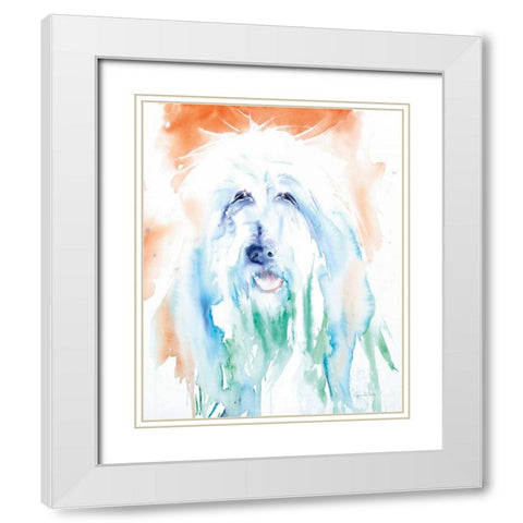 Sheep Dog White Modern Wood Framed Art Print with Double Matting by Valle, Aimee Del