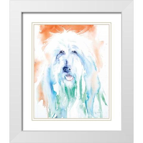Sheep Dog White Modern Wood Framed Art Print with Double Matting by Valle, Aimee Del