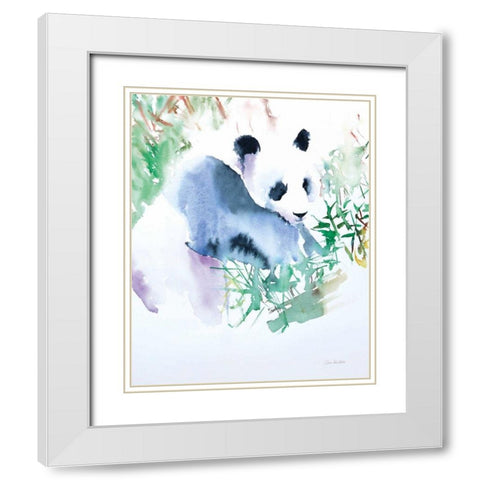 Panda White Modern Wood Framed Art Print with Double Matting by Valle, Aimee Del