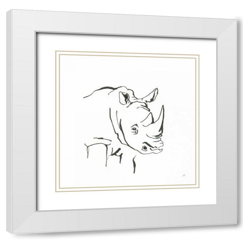 African Animals VI White Modern Wood Framed Art Print with Double Matting by Paschke, Chris
