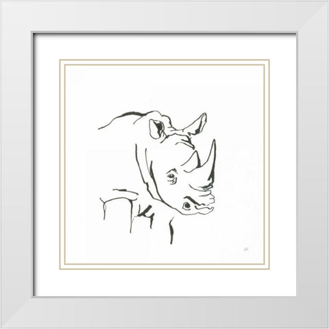African Animals VI White Modern Wood Framed Art Print with Double Matting by Paschke, Chris