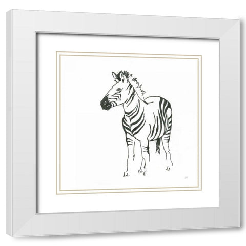 African Animals VII White Modern Wood Framed Art Print with Double Matting by Paschke, Chris