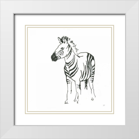 African Animals VII White Modern Wood Framed Art Print with Double Matting by Paschke, Chris