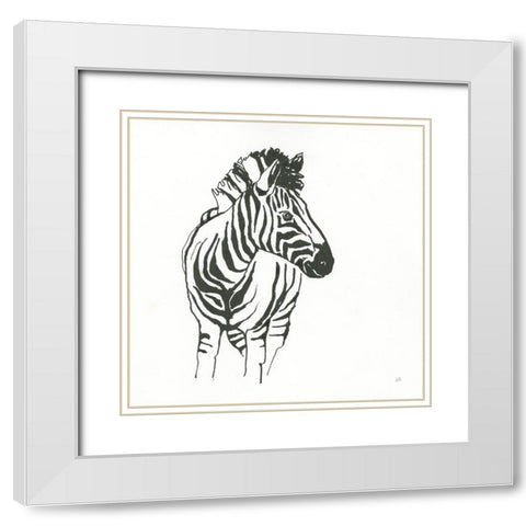 African Animals VIII White Modern Wood Framed Art Print with Double Matting by Paschke, Chris