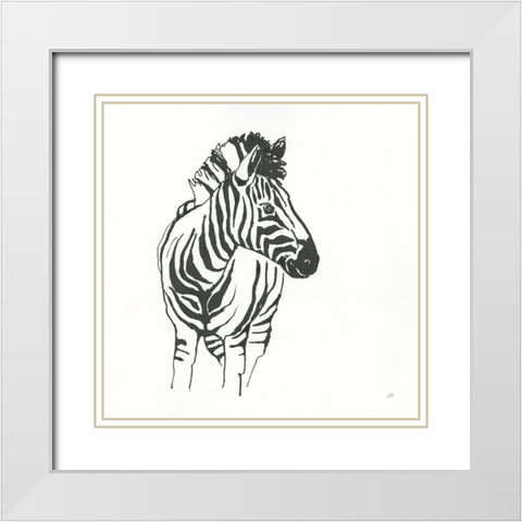 African Animals VIII White Modern Wood Framed Art Print with Double Matting by Paschke, Chris
