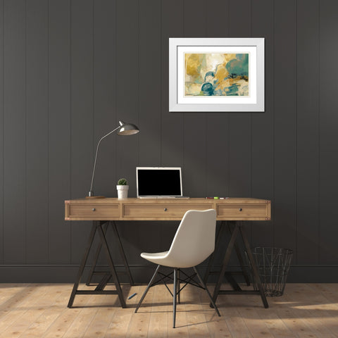 Mid Mod Mood Blue Crop White Modern Wood Framed Art Print with Double Matting by Vassileva, Silvia