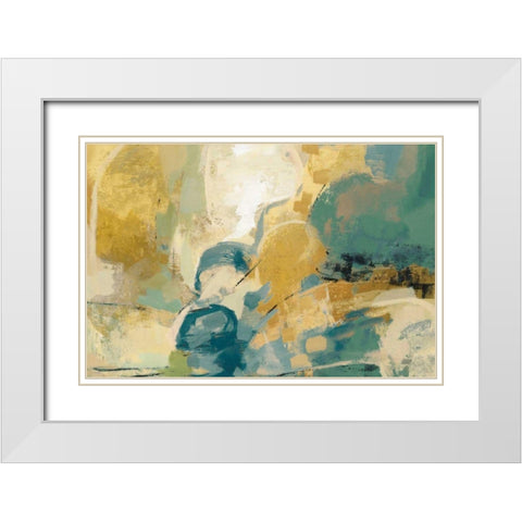 Mid Mod Mood Blue Crop White Modern Wood Framed Art Print with Double Matting by Vassileva, Silvia