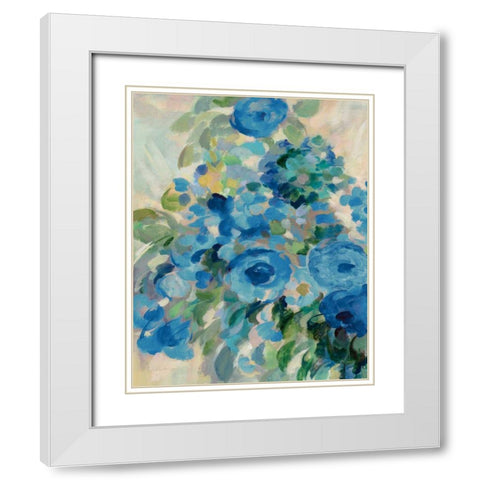 Flower Market II Blue White Modern Wood Framed Art Print with Double Matting by Vassileva, Silvia
