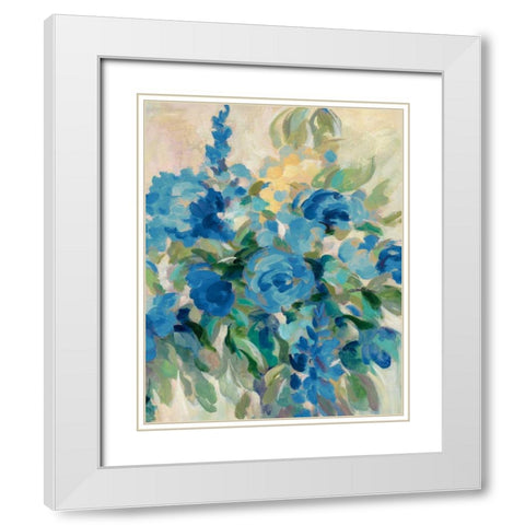 Flower Market III Blue White Modern Wood Framed Art Print with Double Matting by Vassileva, Silvia