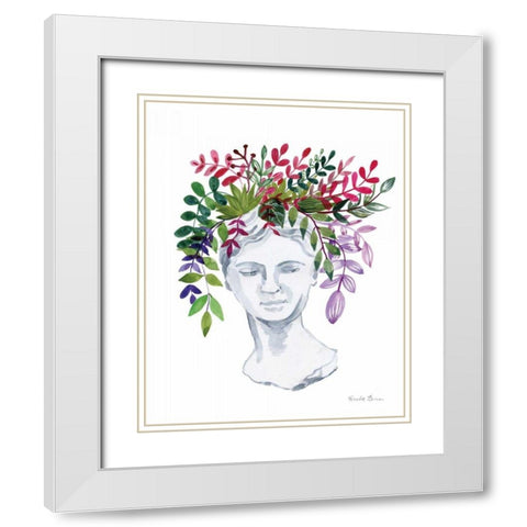 Classical Bloom White Modern Wood Framed Art Print with Double Matting by Zaman, Farida