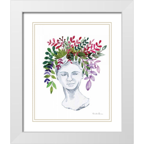 Classical Bloom White Modern Wood Framed Art Print with Double Matting by Zaman, Farida
