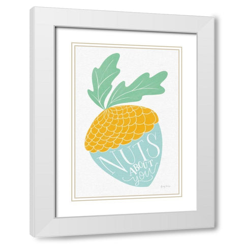 Nuts About You Bright White Modern Wood Framed Art Print with Double Matting by Thorns, Becky