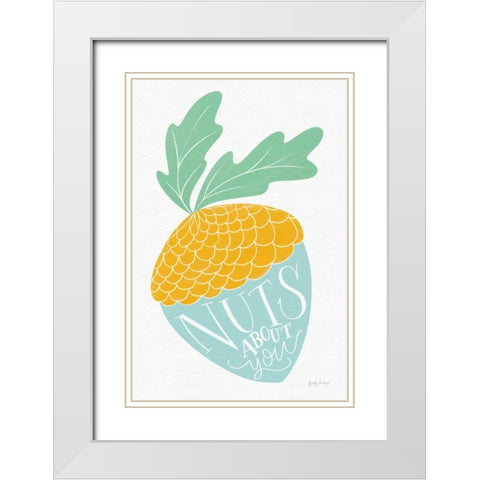 Nuts About You Bright White Modern Wood Framed Art Print with Double Matting by Thorns, Becky