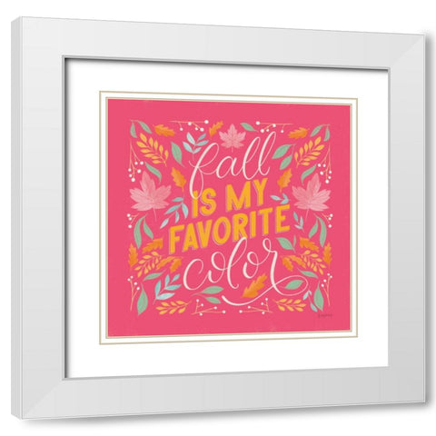Autumn Sayings I Bright White Modern Wood Framed Art Print with Double Matting by Thorns, Becky