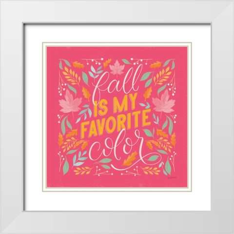 Autumn Sayings I Bright White Modern Wood Framed Art Print with Double Matting by Thorns, Becky