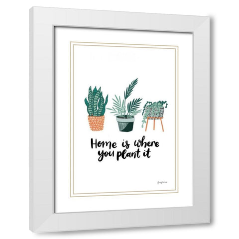 Plant It White Modern Wood Framed Art Print with Double Matting by Thorns, Becky