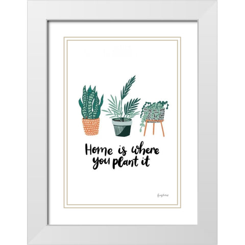 Plant It White Modern Wood Framed Art Print with Double Matting by Thorns, Becky