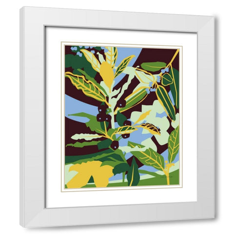 Bay Leaf White Modern Wood Framed Art Print with Double Matting by Gallagher, Megan