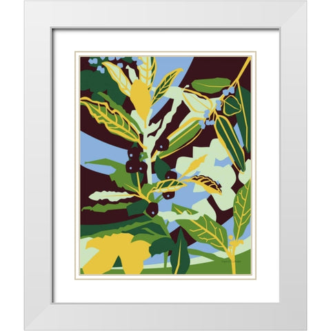Bay Leaf White Modern Wood Framed Art Print with Double Matting by Gallagher, Megan