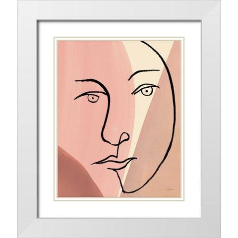 Ink Women IV Colorblock White Modern Wood Framed Art Print with Double Matting by Schlabach, Sue