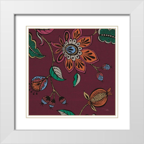 Garden Drawings II Wine White Modern Wood Framed Art Print with Double Matting by Pela