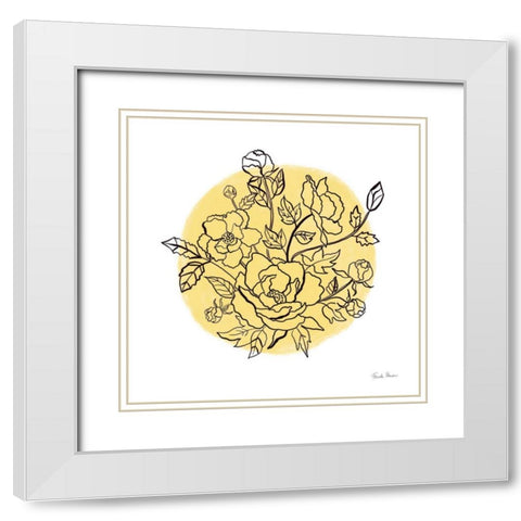 Black and White Botanical IV Sunshine White Modern Wood Framed Art Print with Double Matting by Zaman, Farida