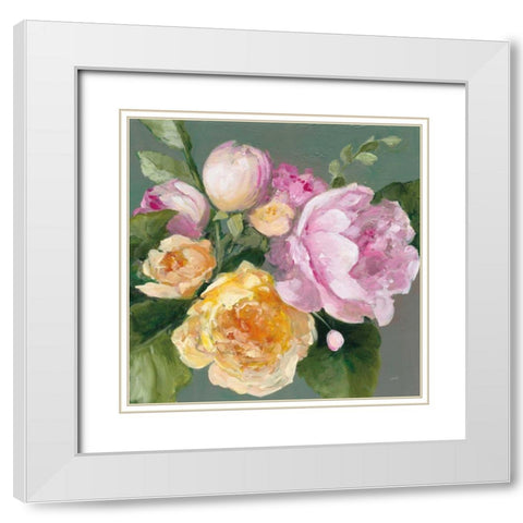 June Bouquet White Modern Wood Framed Art Print with Double Matting by Purinton, Julia