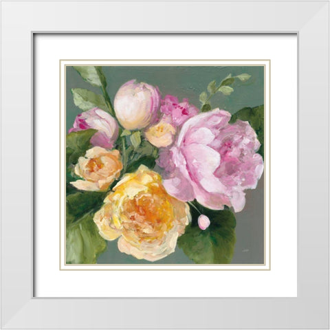 June Bouquet White Modern Wood Framed Art Print with Double Matting by Purinton, Julia