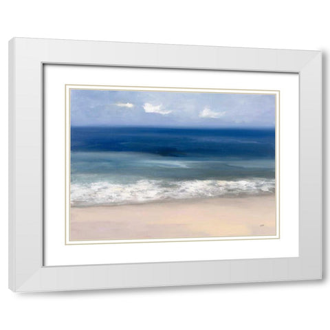 Sand and Sea White Modern Wood Framed Art Print with Double Matting by Purinton, Julia