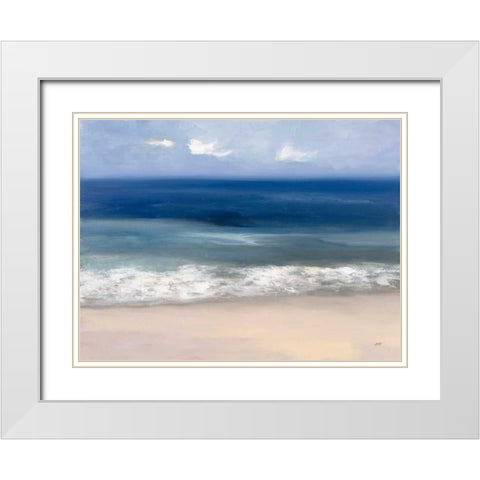Sand and Sea White Modern Wood Framed Art Print with Double Matting by Purinton, Julia