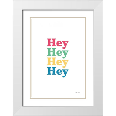 Rainbow Hey White Modern Wood Framed Art Print with Double Matting by Thorns, Becky