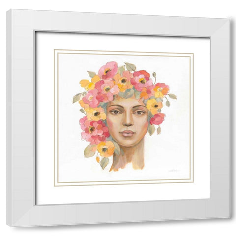 International Woman I White Modern Wood Framed Art Print with Double Matting by Vassileva, Silvia