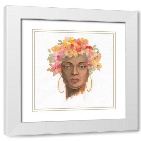 International Woman II White Modern Wood Framed Art Print with Double Matting by Vassileva, Silvia