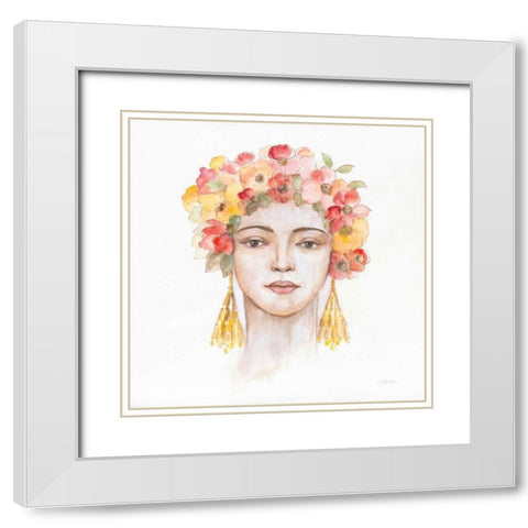 International Woman IV White Modern Wood Framed Art Print with Double Matting by Vassileva, Silvia