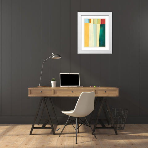 Twelve Bar III White Modern Wood Framed Art Print with Double Matting by Davies, Jane
