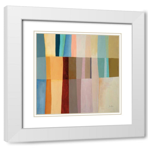 Stitched Together I White Modern Wood Framed Art Print with Double Matting by Davies, Jane