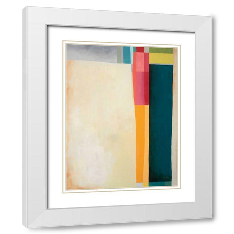 Stitched Together II White Modern Wood Framed Art Print with Double Matting by Davies, Jane